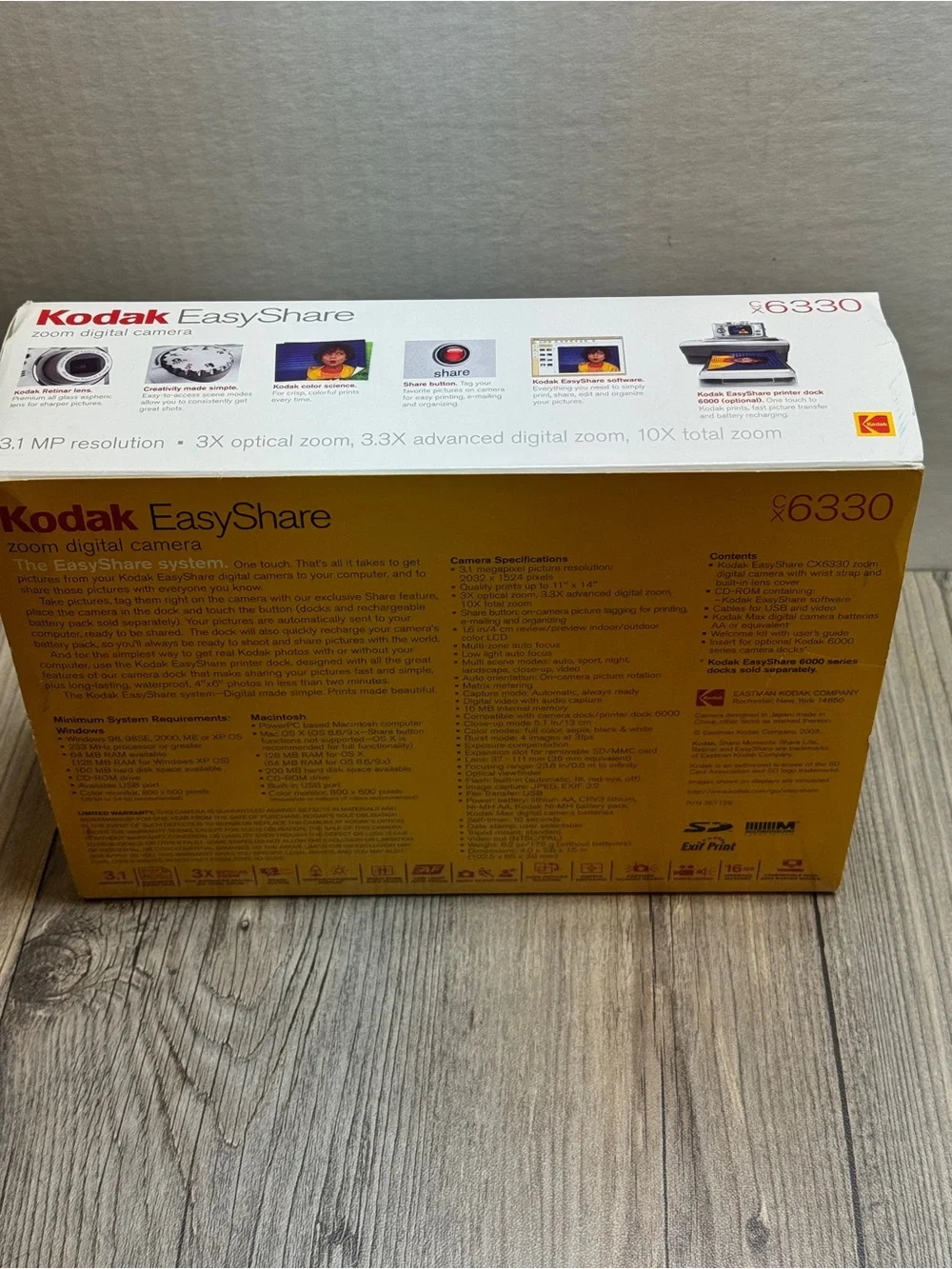 Kodak Digital Camera EasyShare CX6330 3.1MP Silver Tested with Box Works